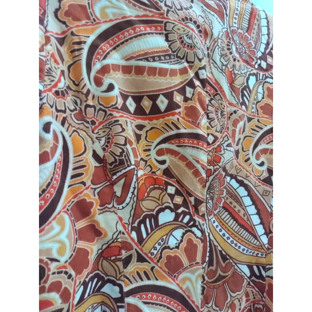 August Silk Brown Multicolor Pattern Corderoy Psy… - image 6